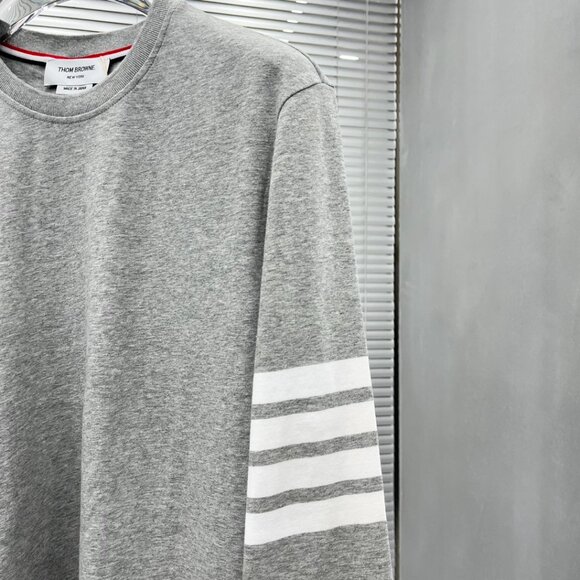 Thom Browne Grey Crew Neck Long Sleeve Top - Picture 4 of 7